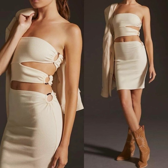 Anthropologie Dresses & Skirts - NWT ANTHROPOLOGIE Bordeaux Strapless Cutout Dress in
Cream Size‎ XLP
